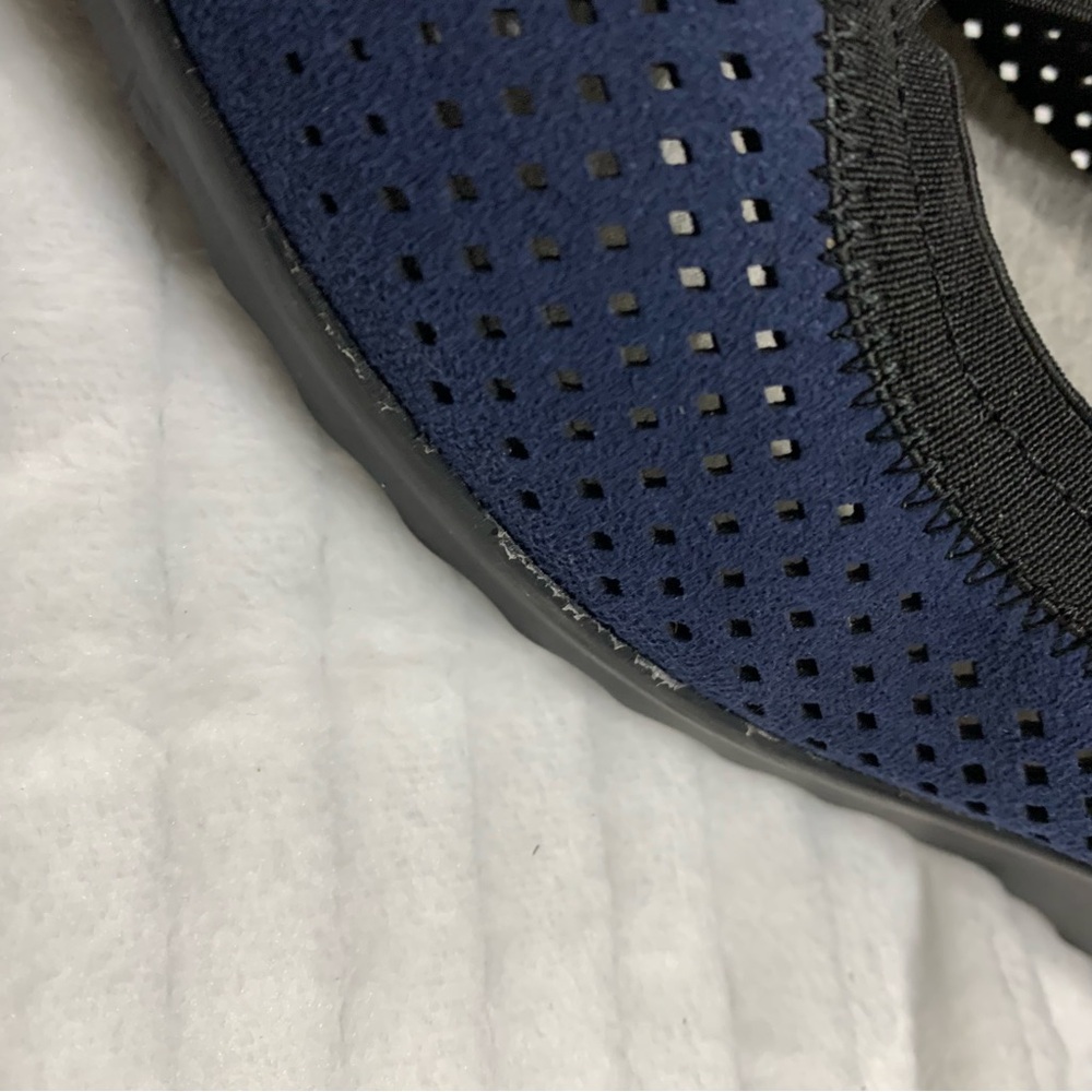 Clarks Cloudsteppers Caddell Trail Platform Size 10 M Navy Blue Suede Shoes - Picture 12 of 12